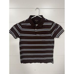 St. John's Bay Heritage Polo Shirt LG Men's Short Sleeve Brown Casual Preppy Y2K